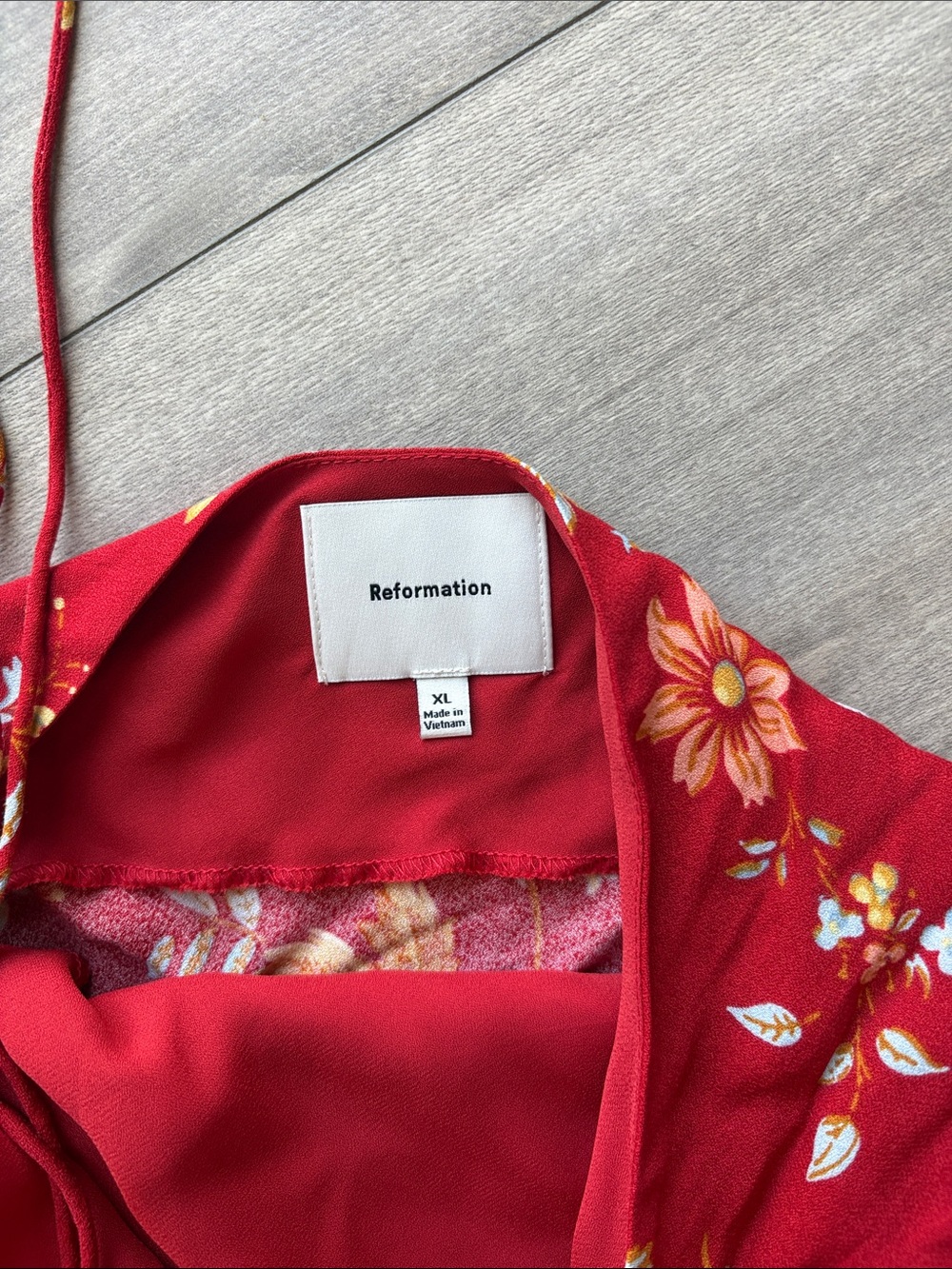Reformation Floral Midi Dress in Rust - Picture 3 of 3